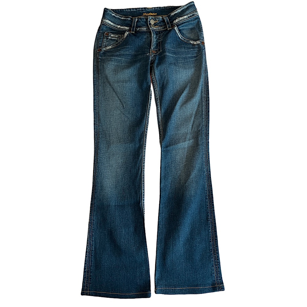 HUDSON distressed flare ankle medium wash blue denim jeans size 27